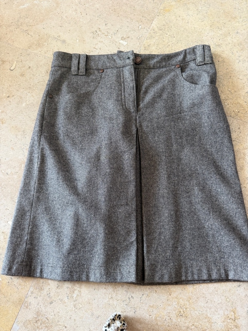 Patrizia Pepe Gray A-Line Wool-Blend shorts with Front Pleat